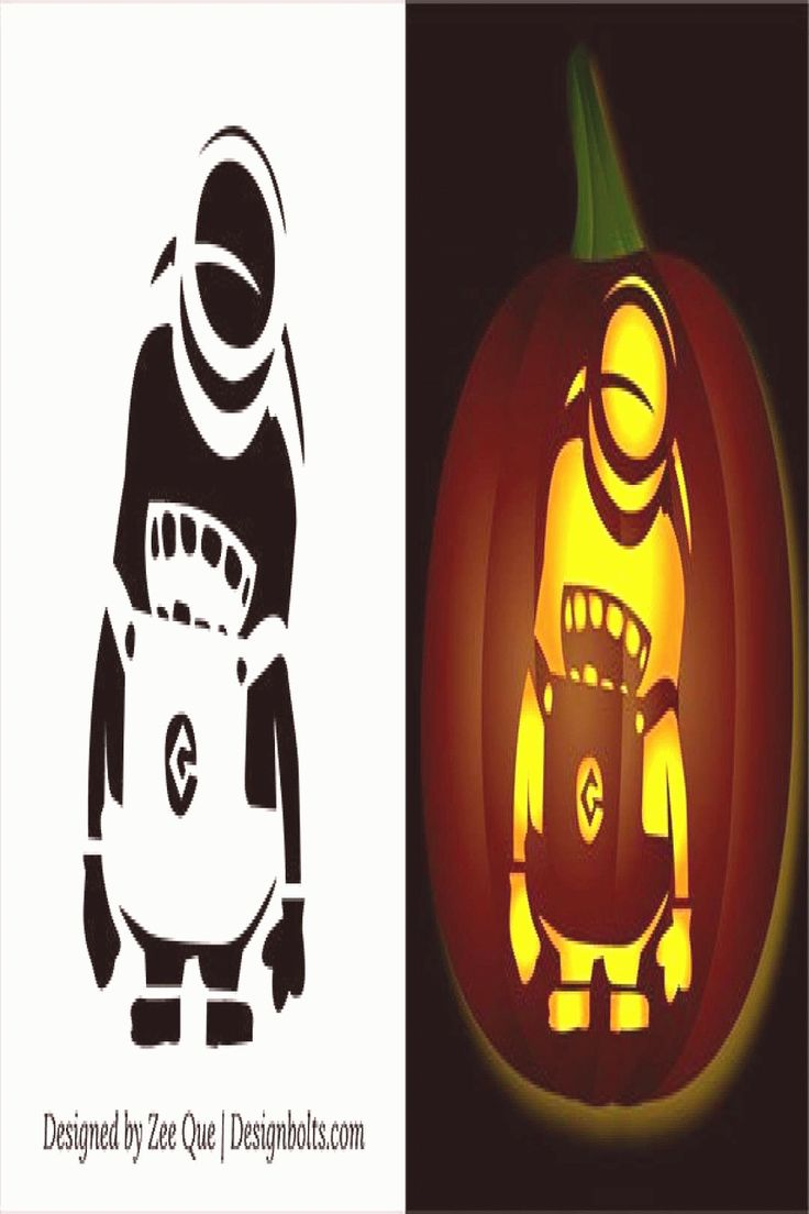 5 Free Halloween Minion Pumpkin Carving Stencils Patterns Ideas In 2020 ...