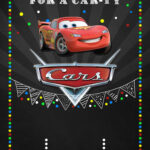 9 Super Cool Disney Cars Chalkboard Themed Birthday Invitation