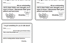 Behavior Notes pdf Notes To Parents Classroom Behavior Management
