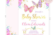 Butterfly Baby Shower Invitation Pink Gold Butterfly Baby Etsy In