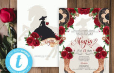 EDIT YOURSELF Charra Quinceanera Invitation Red Roses Etsy