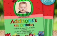 Editable Cocomelon Birthday Invitations With Photo DIY Bobotemp