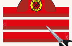 Fireman Hat Paper Crown COLOR YOUR OWN Printable Party Pdf Print