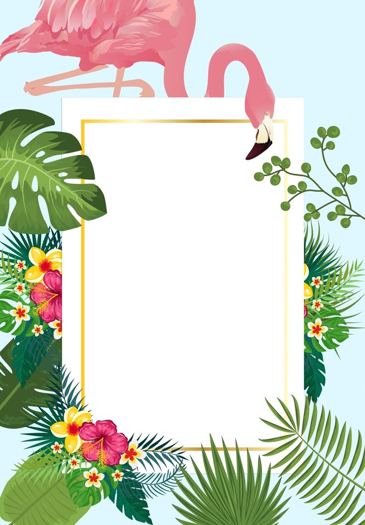 Flamingo Tropical Invitation Card Convite Festa Havaiana Convite De 
