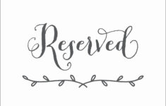 Free Printable Reserved Table Signs