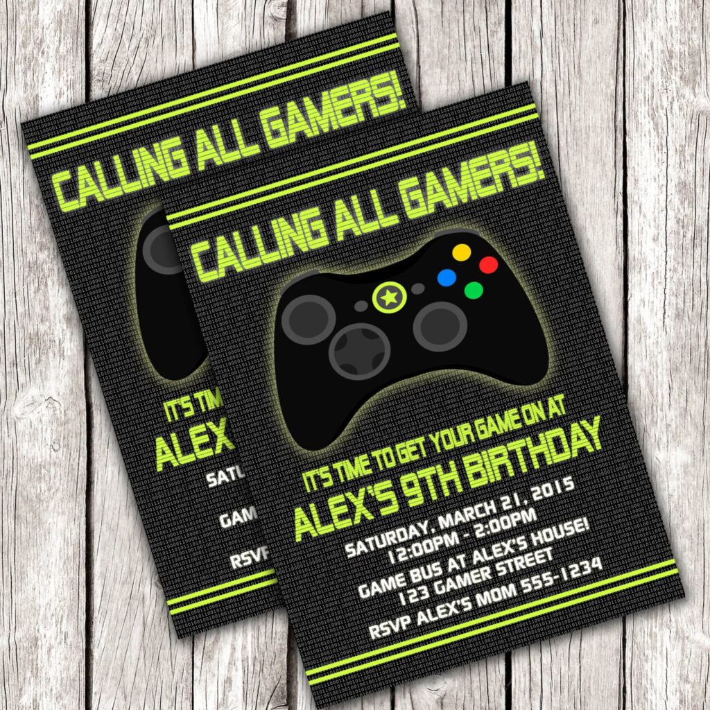 Downloadable Free Printable Video Game Party Invitation Template Free 