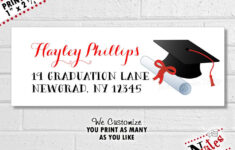 Graduation Return Address Labels Printable Custom Graduation Etsy