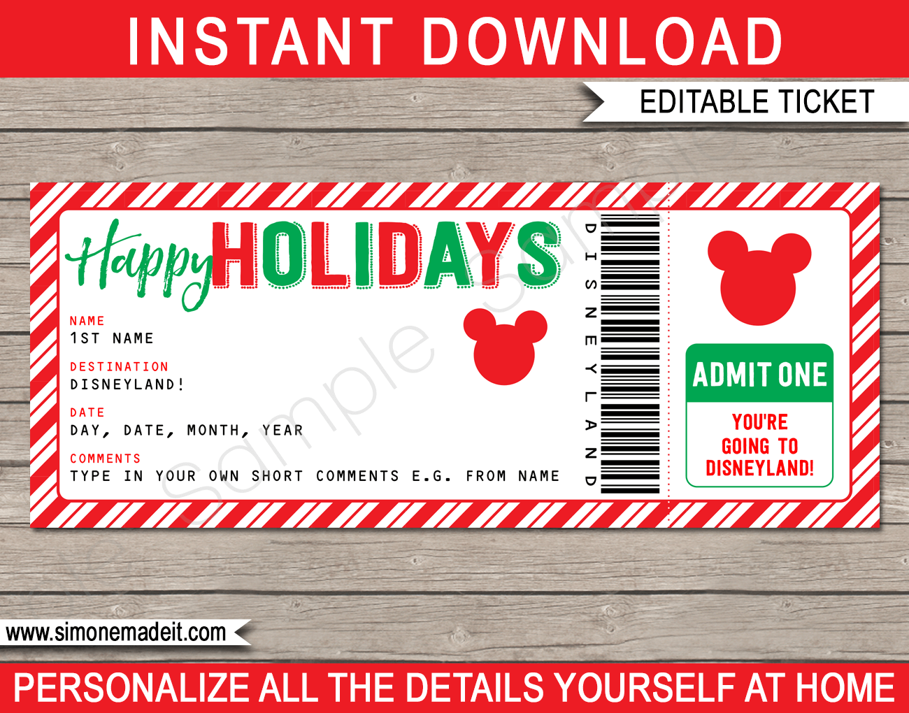 Printable Disneyland Tickets Free