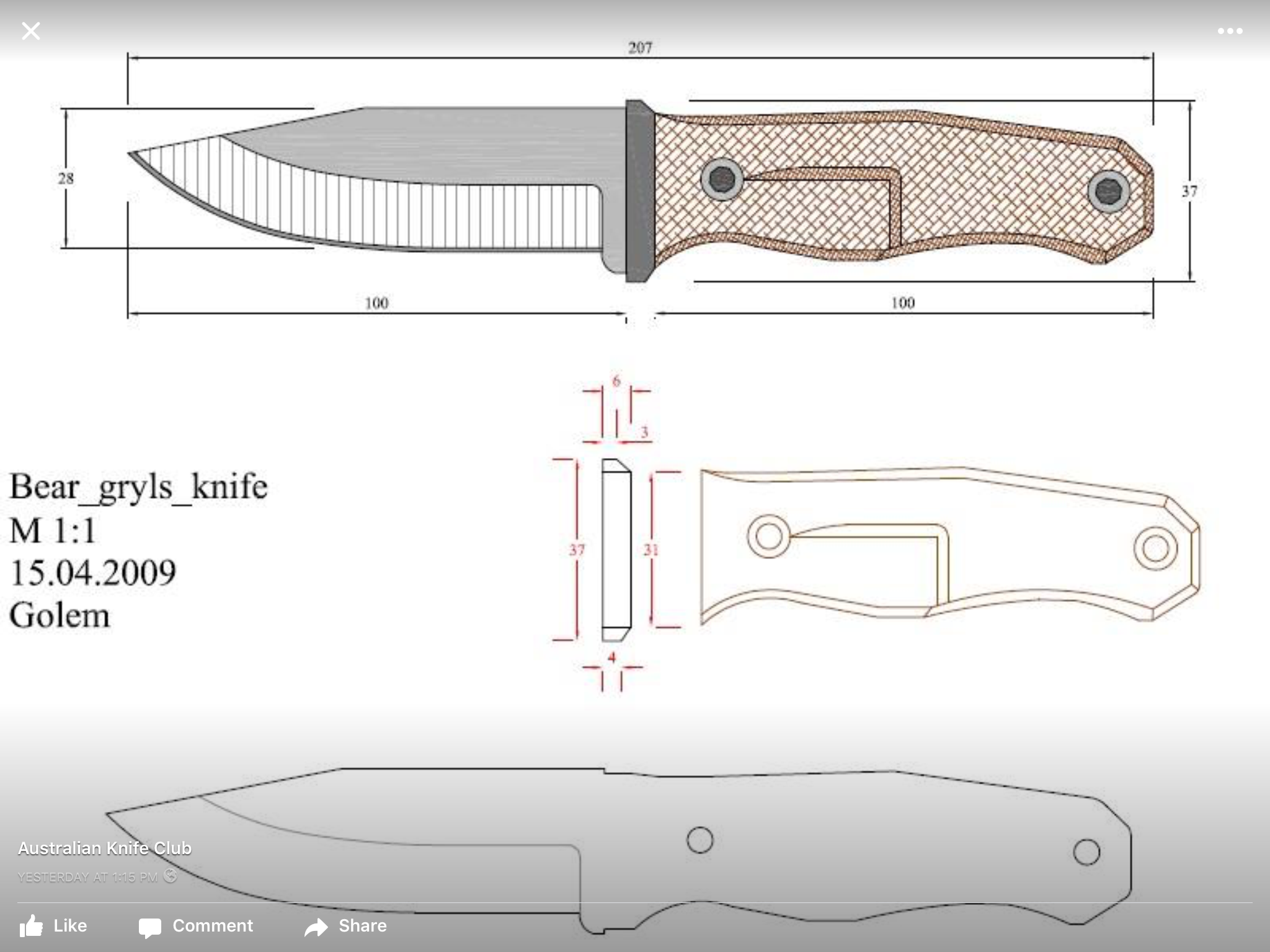 Knife Templates To Print Printable Knife Template Knife Template 