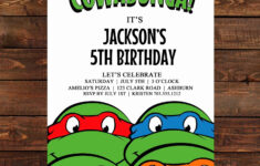 Ninja Turtles Birthday Invitation Template Inspirational Teenage Muta