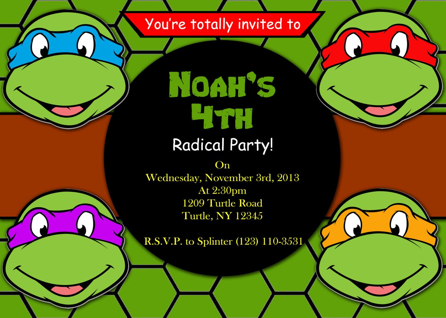 Print Your Own Teenage Mutant Ninja Turtles Invitation By Atom 