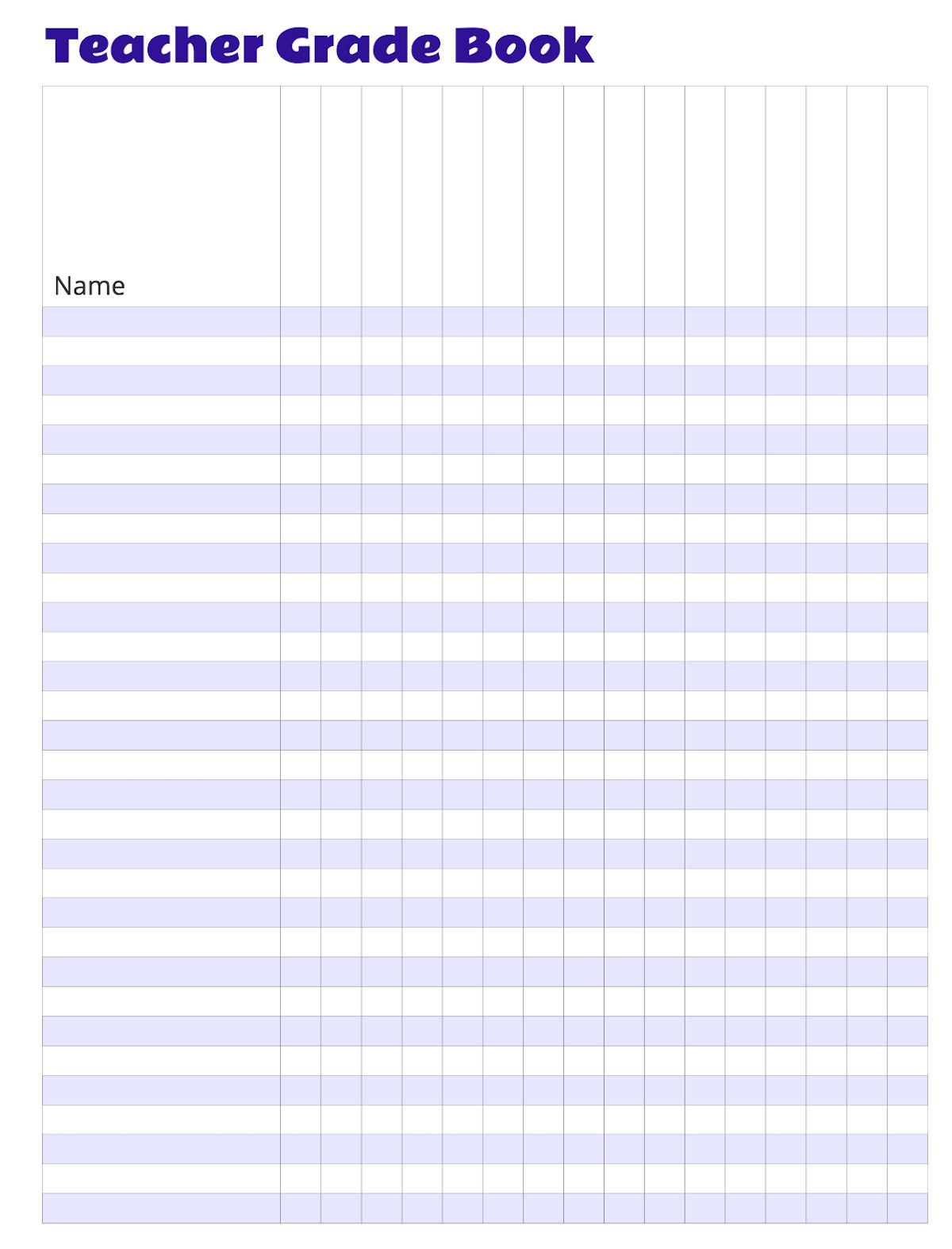 Printable Gradebook Template Editable Unique Free Gradebook For 