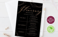 Printable Itinerary Template Editable Weekend Itinerary Etsy