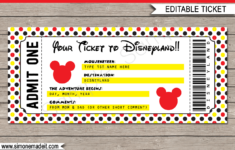 Printable Ticket To Disneyland Template Surprise Trip To Disneyland Gift