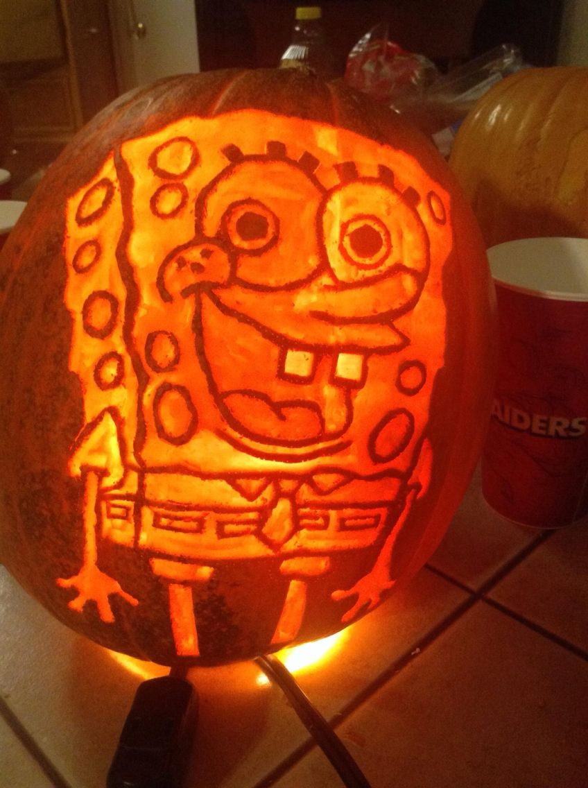 Spongebob Pumpkin Carving Jack O Lantern Halloween Pumpkins Carvings