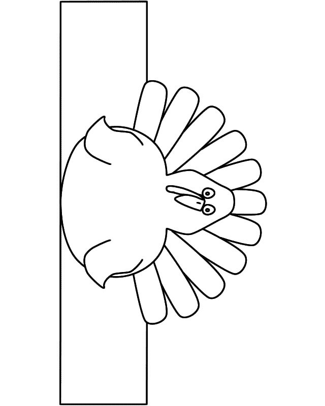 Thanksgiving Turkey Decoration Paper Craft Black And White Template 