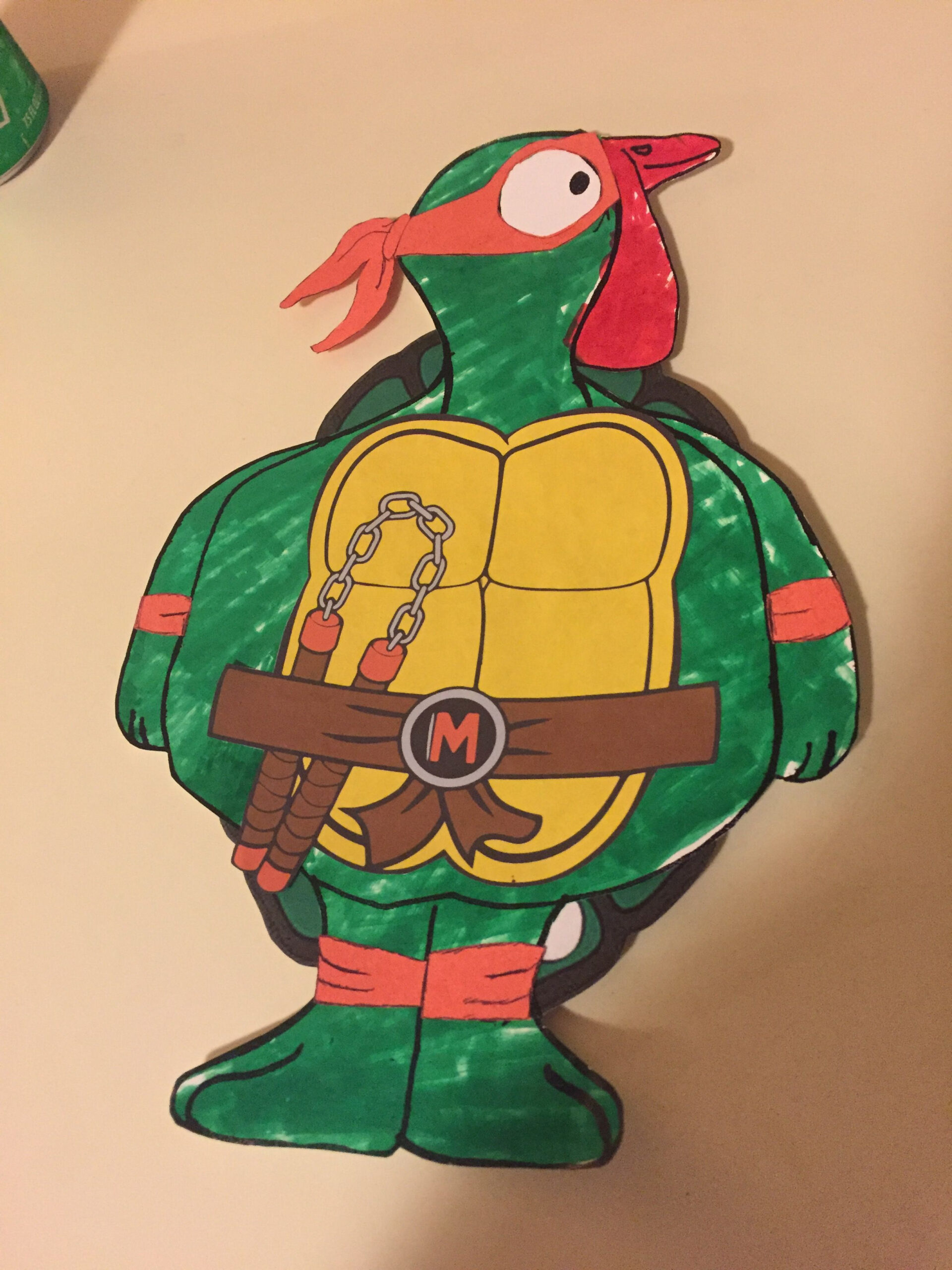 Tom The Turkey In Disguise As Michelangelo The Ninja Turtle Turkey 