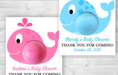 Whale Eos Baby Shower Printable Favor Card Template