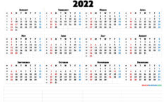 2022 12 Month Calendar Print A Calendars