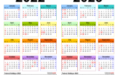 2022 2023 Two Year Calendar Free Printable Word Templates