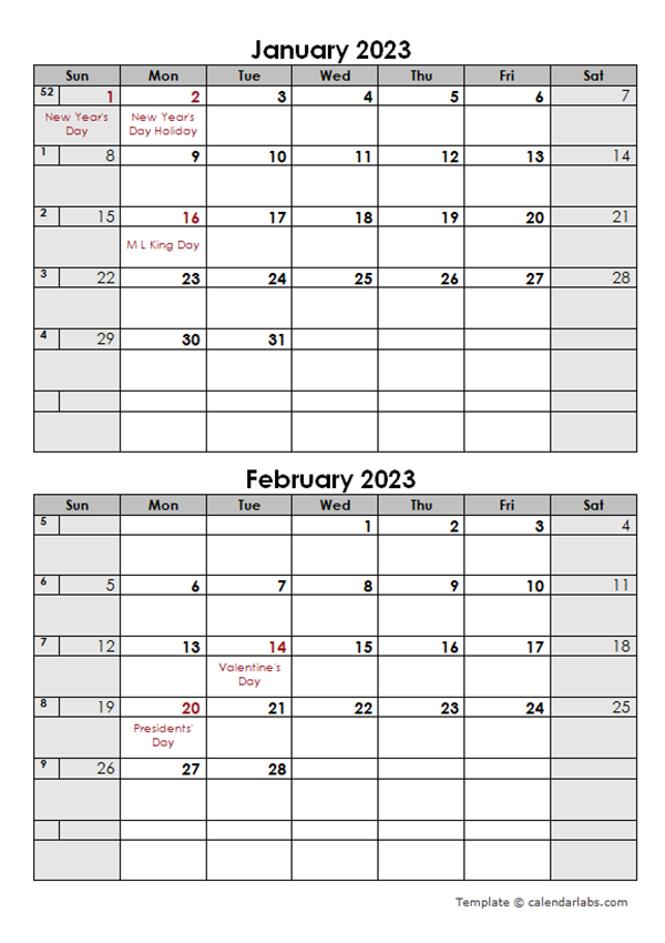 Free 2023 Calendar Template Word FREE Printable Online