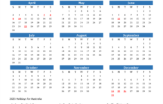 2023 Australia Calendar With Holidays