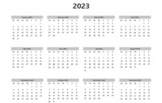 2023 Calendar Free Printable