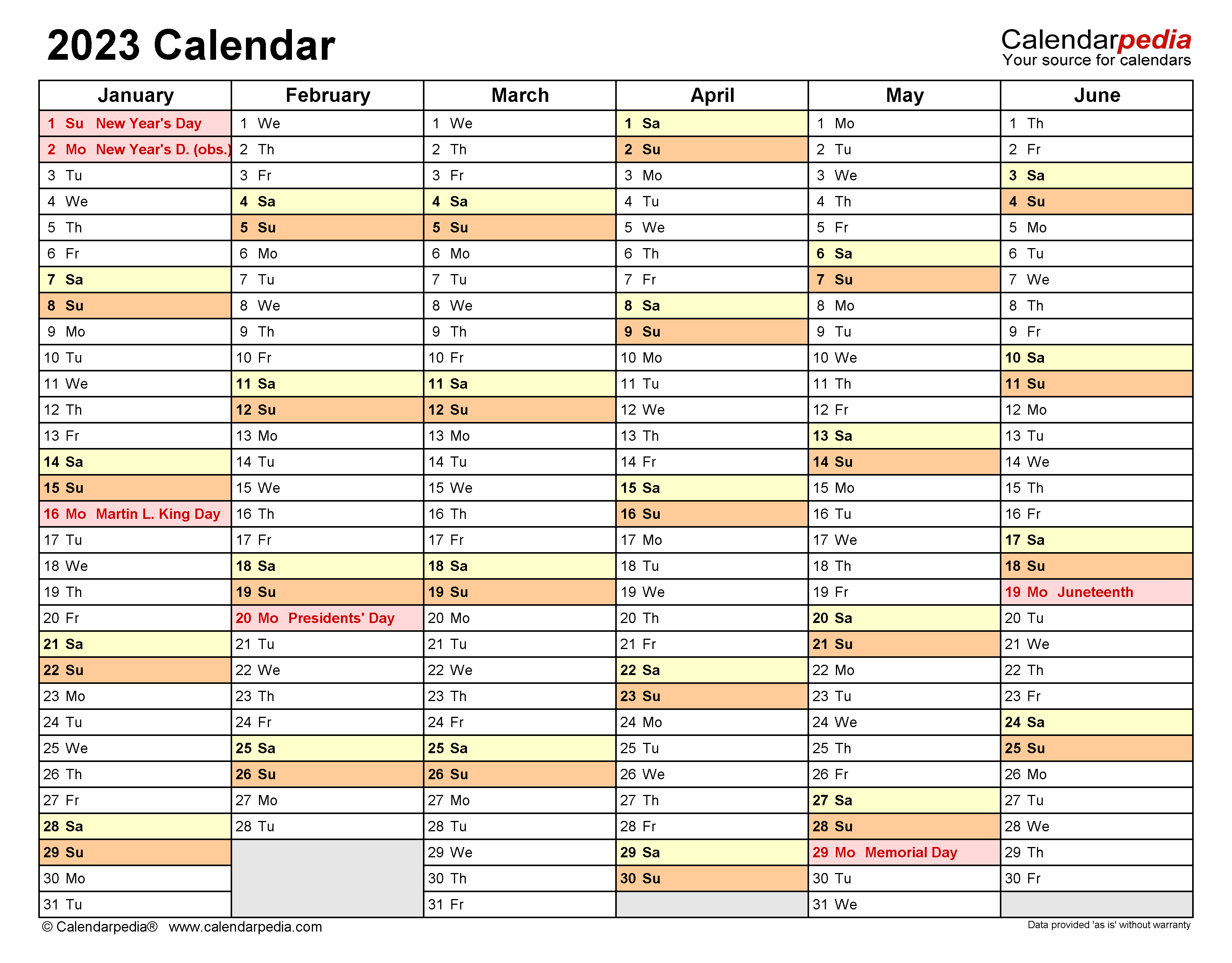 2023 Calendar Free Printable Excel Templates Calendarpedia | FREE