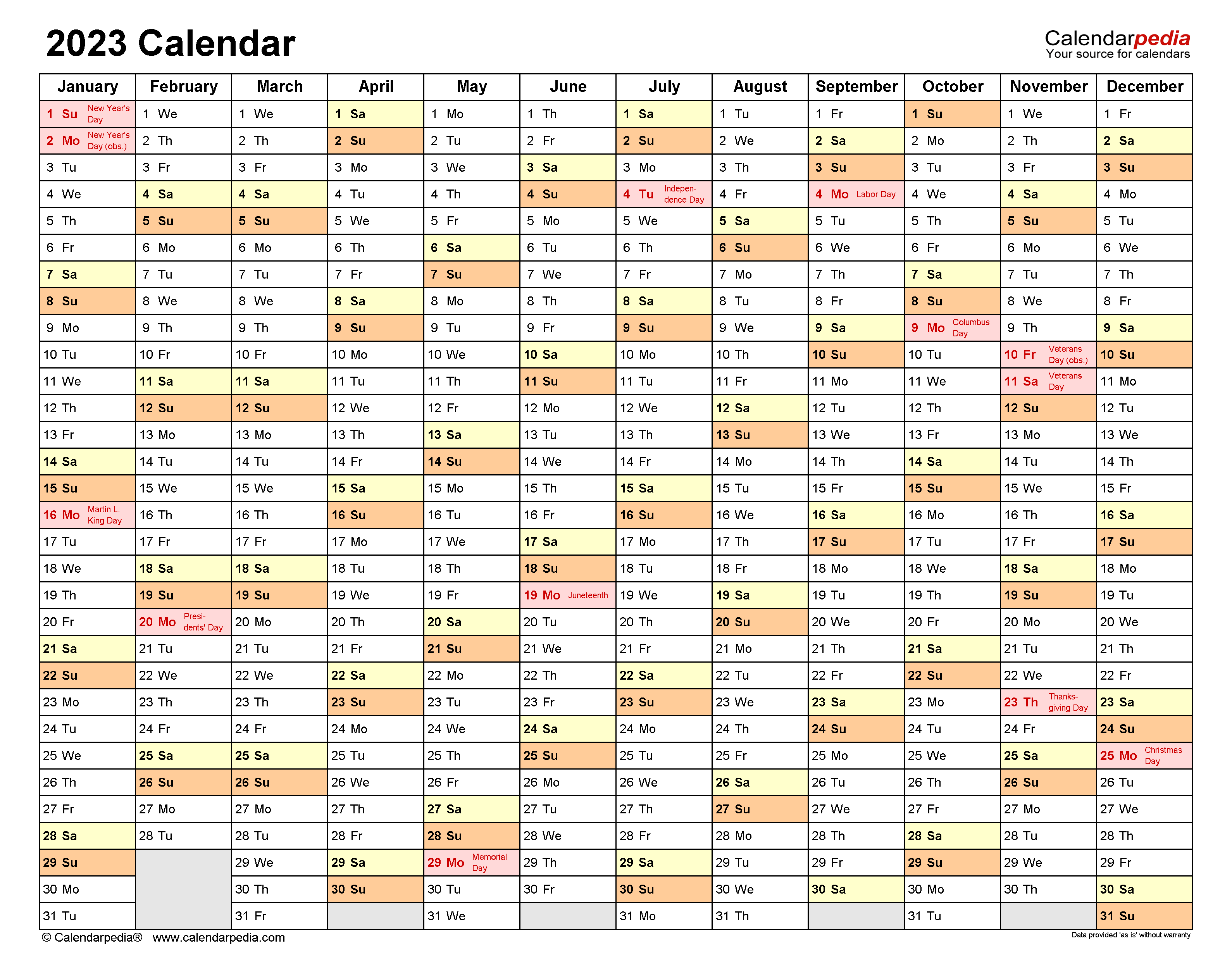2023 Calendar Free Printable Excel Templates Calendarpedia Free