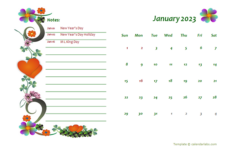 2023 Monthly Calendar Template Design Free Printable Templates