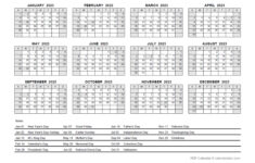 2023 PDF Yearly Calendar With Holidays Free Printable Templates
