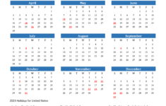 2023 United States Calendar With Holidays