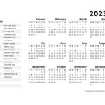 2023 Year Calendar Template With US Holidays Free Printable Templates