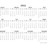 2023 Yearly Blank Calendar Template Free Printable Templates