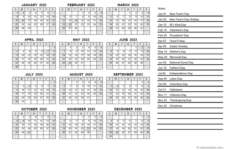 2023 Yearly Calendar PDF Free Printable Templates