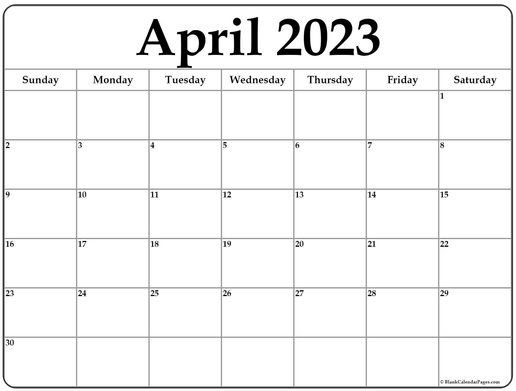 Blank Calendar 2023 Printable Monthly FREE Printable Online
