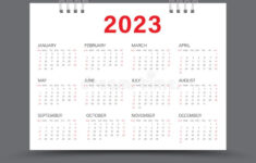 Calendar 2023 Template Layout 12 Months Yearly Calendar Set In 2023