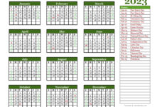 Editable 2023 Yearly Calendar Landscape Free Printable Templates