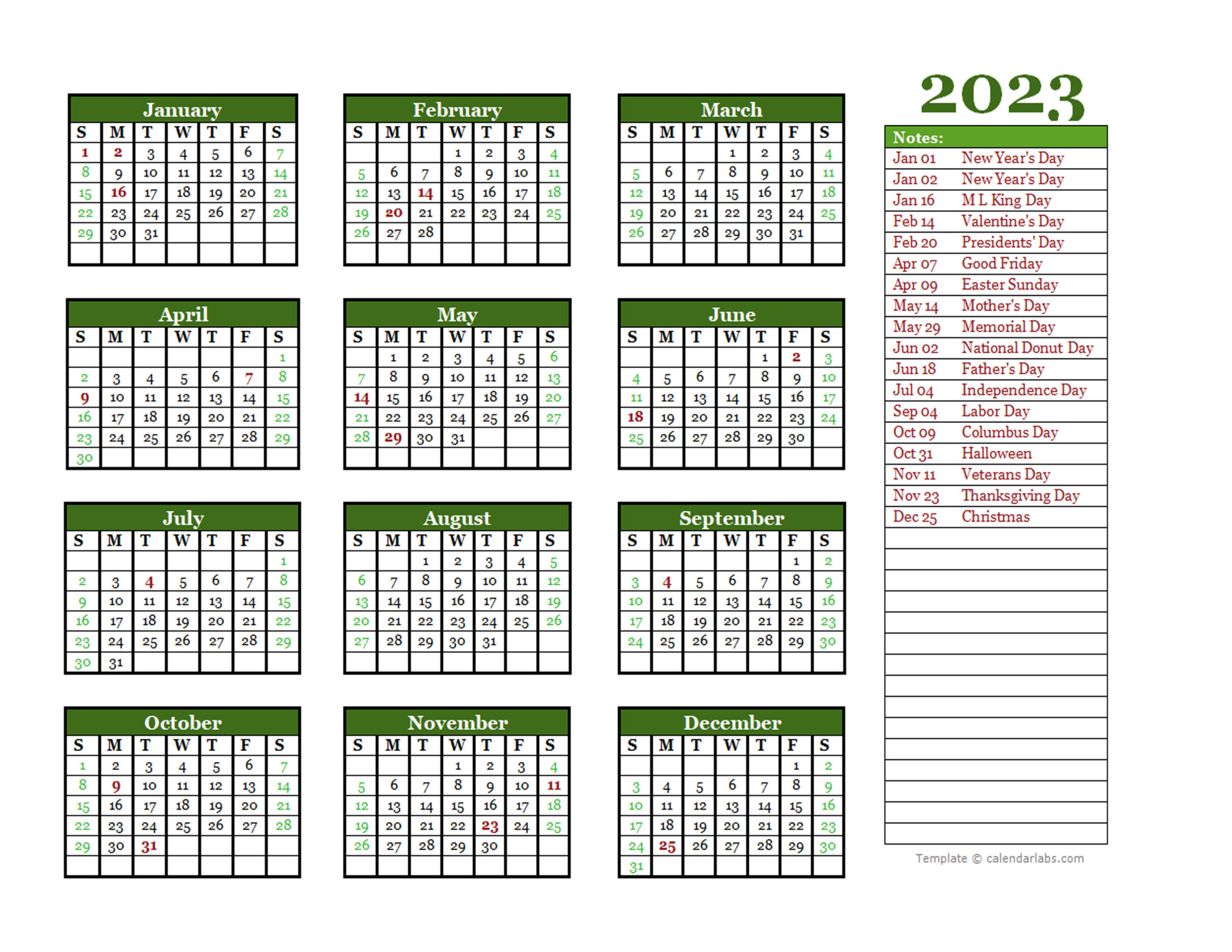 2023 calendar printable pdf free | FREE Printable Online