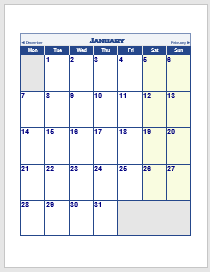 Free 2023 Word Calendar Blank And Printable Calendar Templates