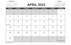 Free Printable April 2023 Calendar 12 Templates