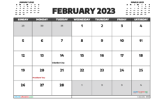 Free Printable February 2023 Calendar 12 Templates