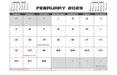 Free Printable February 2023 Calendar 12 Templates