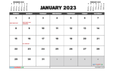 Free Printable January 2023 Calendar 12 Templates