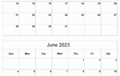 May To June 2023 Printable Calendar Two Months Per Page Printable