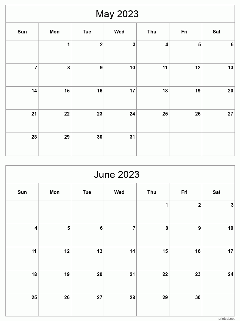 Free Printable 3 Month Calendar 2023 June July August