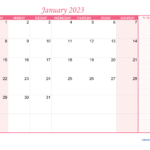 Monthly Calendar 2023 With Notes Calendar Quickly