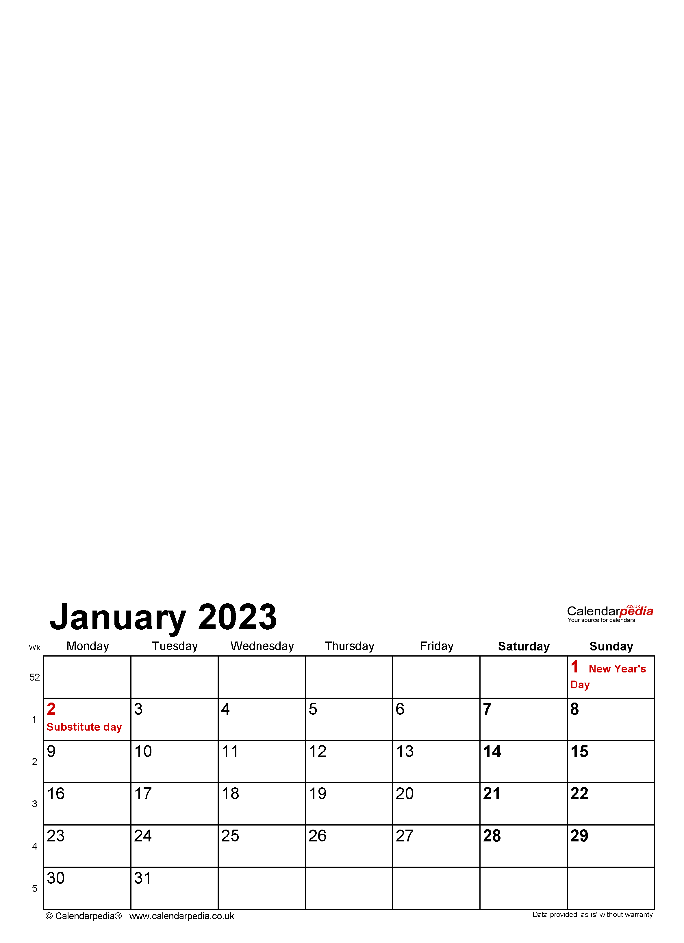 Photo Calendar 2023 UK Free Printable Word Templates