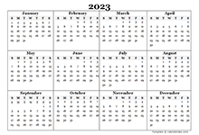 Printable 2023 Yearly Calendar Template CalendarLabs