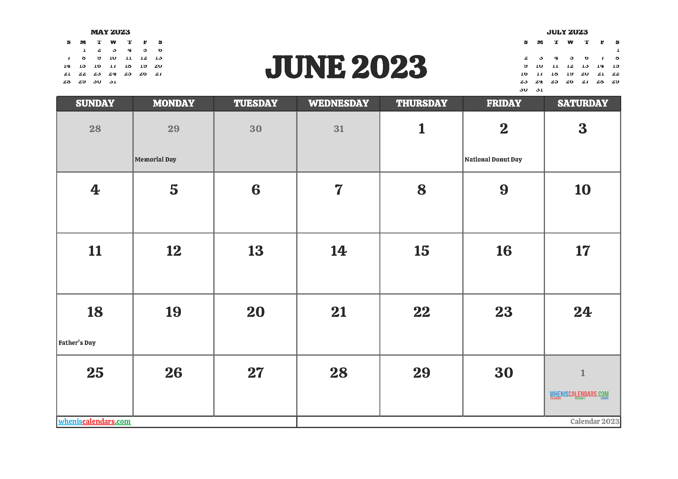 2023 Calendar Printable One Page FREE Printable Online